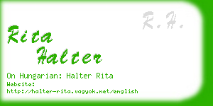 rita halter business card